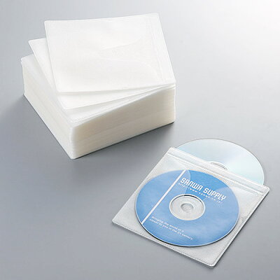 CD・DVD用不織布ケース(両面収納・ホワイト) (200-FCD008WH)